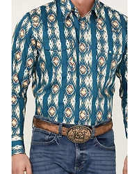 Wrangler Men's Checotah Long Sleeve Pearl Snap Western Shirt