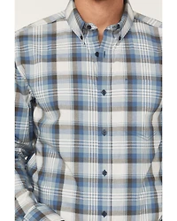 Cody James Men's Howdy Duty Plaid Print Long Sleeve Button-Down Western Shirt - Tall