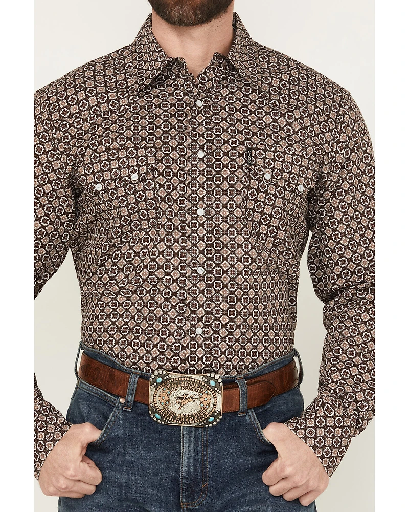 Cinch Men's Geo Print Long Sleeve Snap Western Shirt