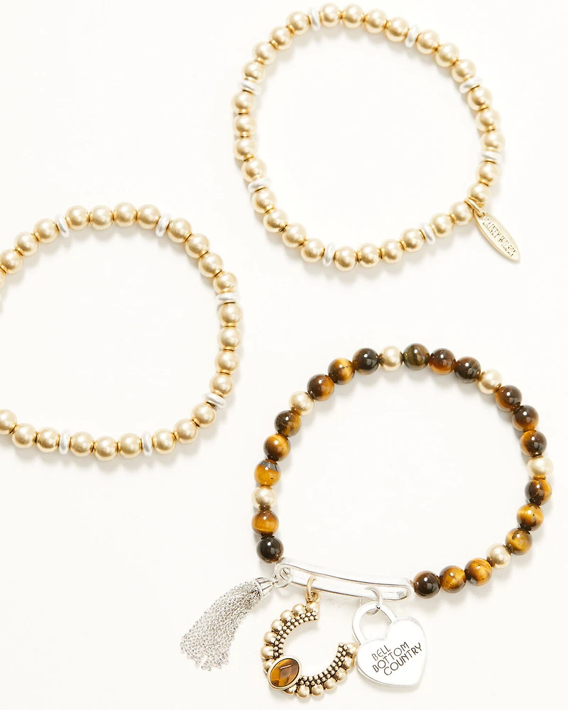 Lainey Wilson Women's Little Bitta Luck Charm Bracelet Set - 3 Piece