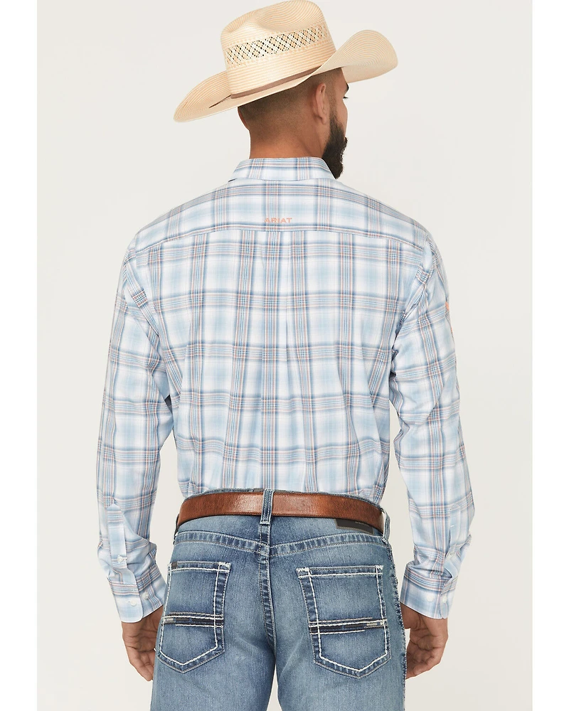 Ariat Men's Pro Series Team Finnegan Plaid Print Long Sleeve Button-Down Western Shirt