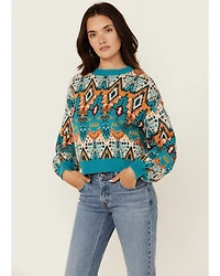 Rock & Roll Denim Women's Southwestern Print Sweater