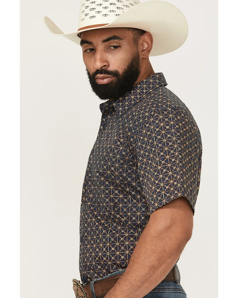 Gibson Trading Co Men's Aviara Geo Print Short Sleeve Button-Down Stretch Western Shirt