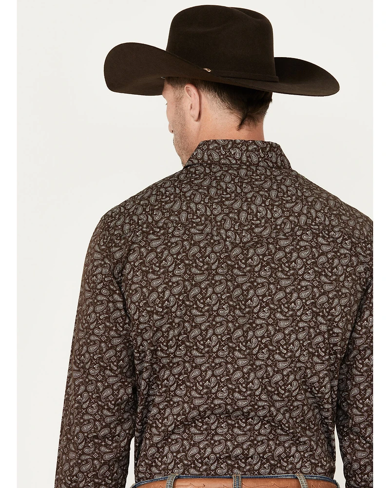 Wrangler Retro Men's Premium Paisley Print Long Sleeve Snap Western Shirt