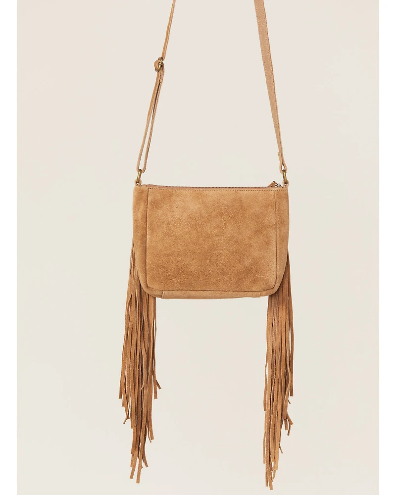 Shyanne Women's Light Brown Velvet Embroidered Crossbody Bag