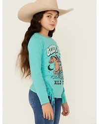 Rock & Roll Denim Girls' Giddy Up Long Sleeve Graphic Tee