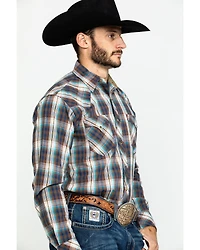 Roper Men's West Made Desert Dobby Plaid Long Sleeve Western Shirt