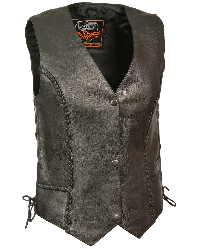 Milwaukee Leather Women's Braided Side Lace Vest - 4X