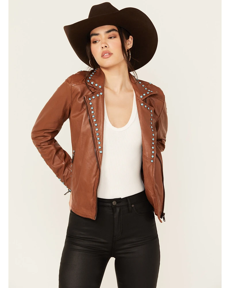 Maurtius Leather Women's Boot Barn Exclusive Studded Jacket