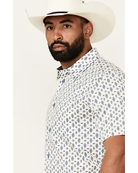 Cody James Men's Tusk Southwestern Geo Print Short Sleeve Button-Down Stretch Western Shirt
