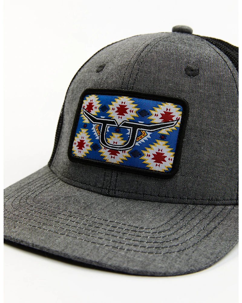 RopeSmart Men's Southwestern Rec Patch Mesh-Back Gray Ball Cap