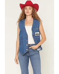 Wrangler x Coors Banquet Women's Golden Blue Button-Down Denim Vest