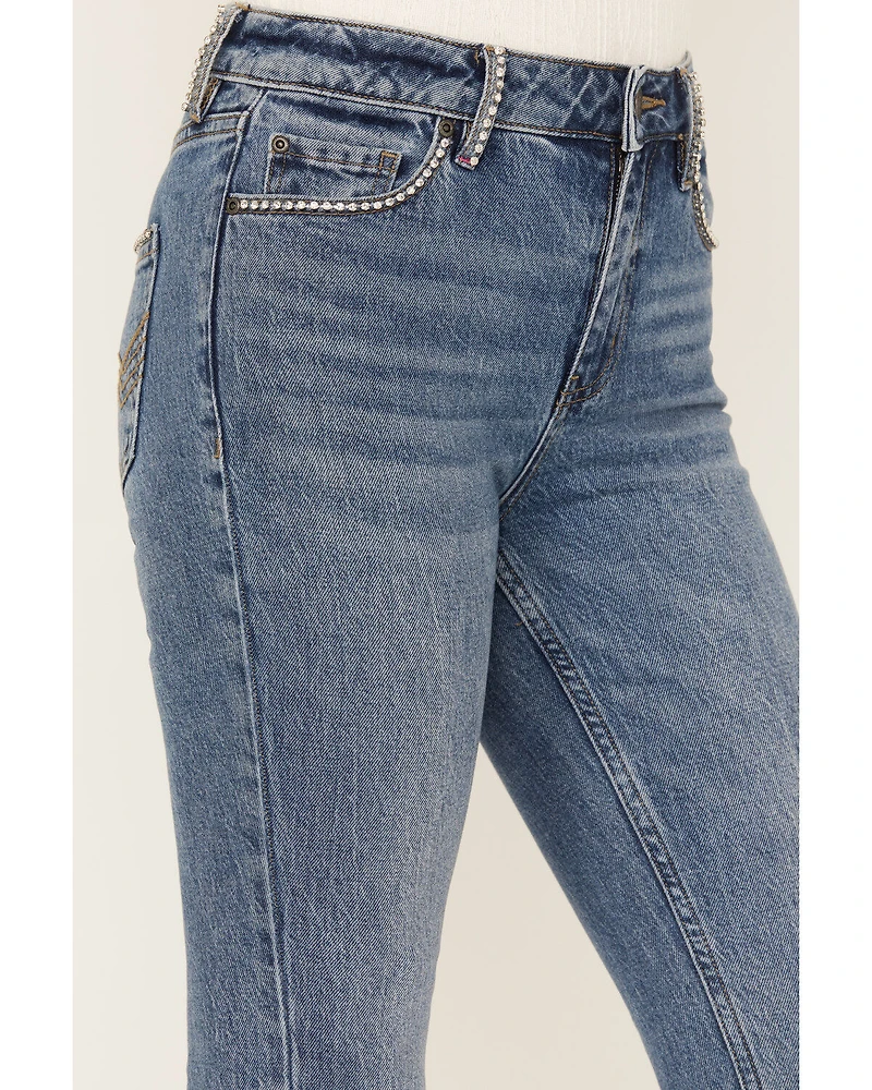 Idyllwind Women's Foxwood High Risin' Rhinestone Flare Jeans