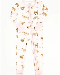 Angel Dear Infant Girls' Horse Print Footie Onesie
