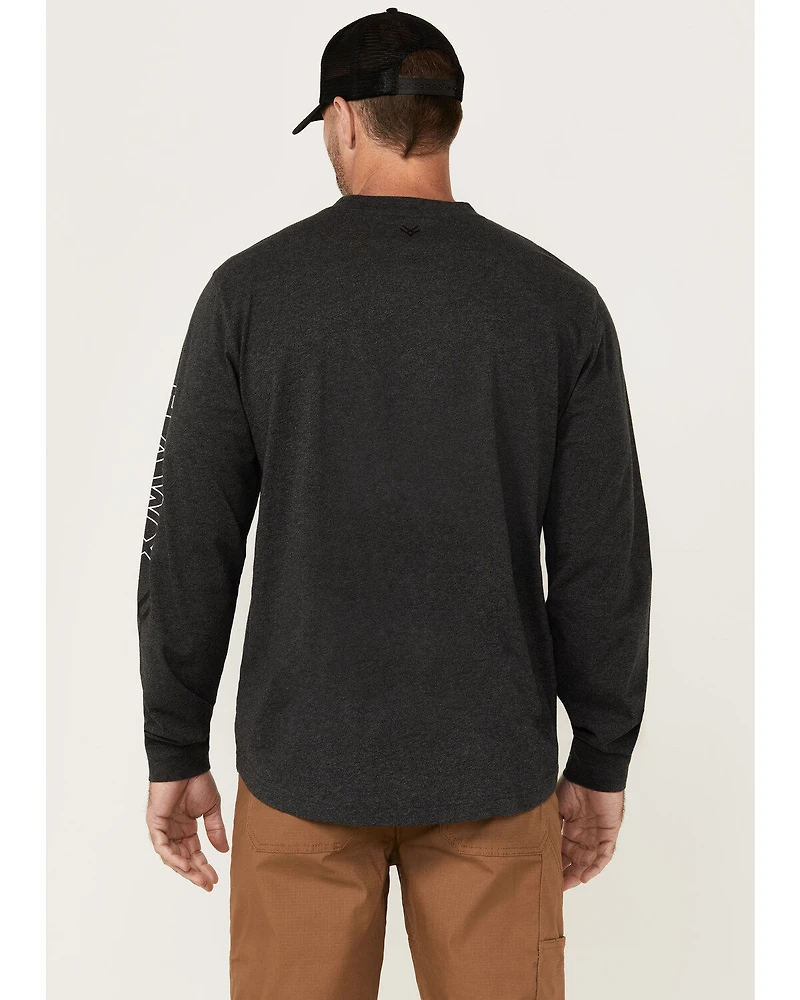 Hawx Men's Logo Long Sleeve Graphic Work T-Shirt