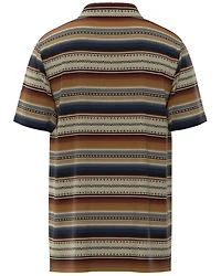 Hooey Boys' The Weekender Serape Striped Print Short Sleeve Button-Down Polo Shirt