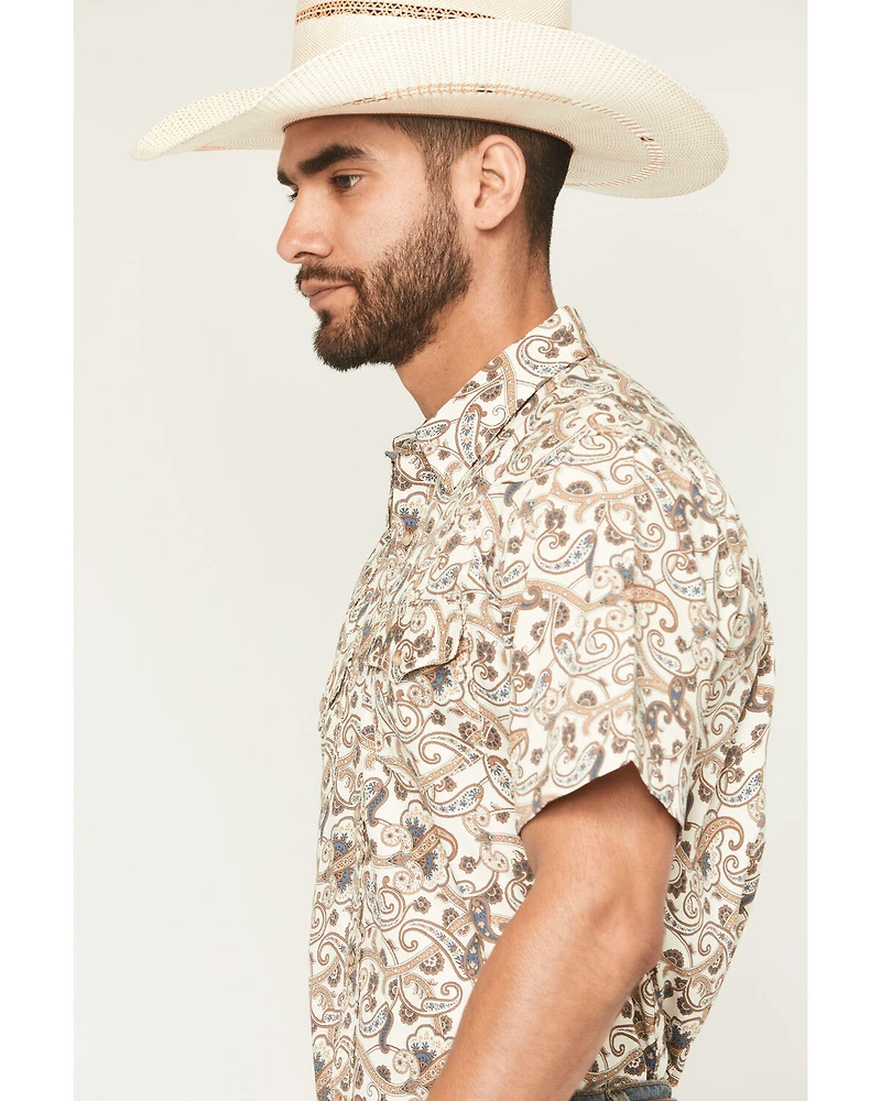 Cody James Men's Carlsbad Paisley Print Short Sleeve Snap Western Shirt