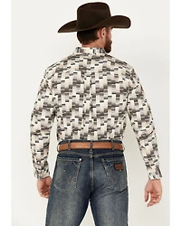 RANK 45® Men's Geo Print Long Sleeve Button-Down Western Shirt