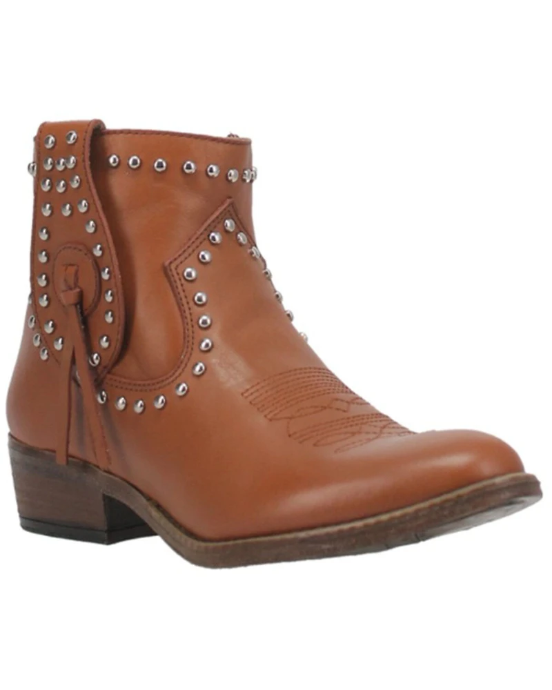 Dingo Women's Destry Studded Fringe Western Fashion Booties - Round Toe