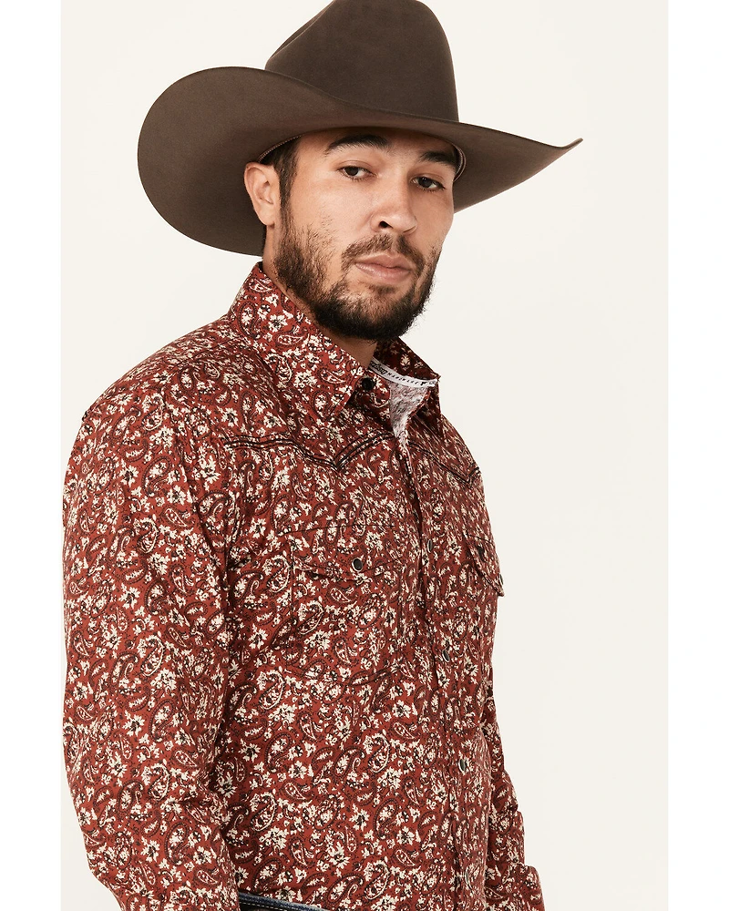 Cowboy Hardware Men's Range Floral Print Long Sleeve Snap Western Shirt