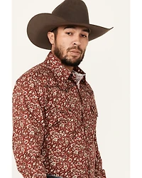 Cowboy Hardware Men's Range Floral Print Long Sleeve Snap Western Shirt