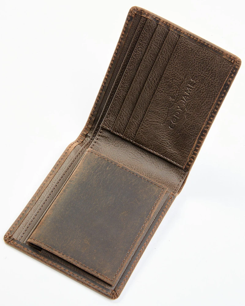 Cody James Men's Brown Mexico Slash Bifold Leather Wallet