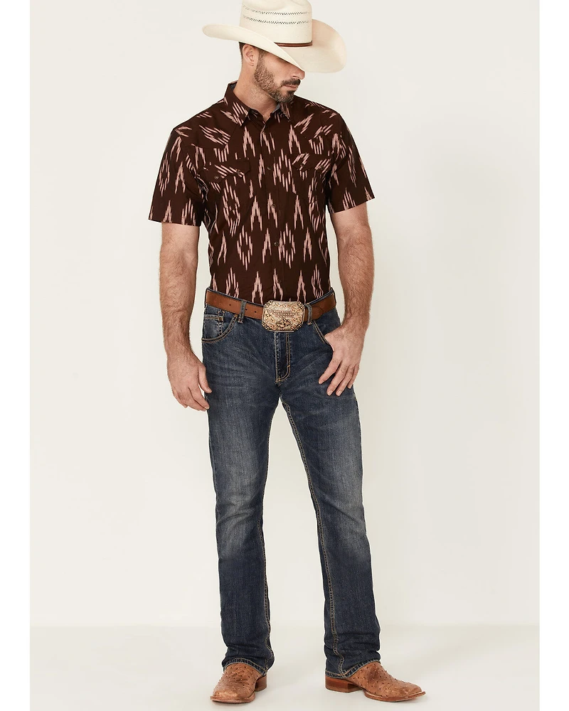 Cody James Men's Treaty Southwestern Print Short Sleeve Snap Western Shirt