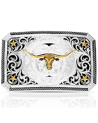 Montana Silversmiths Men's Longhorn Cattle Drive Belt Buckle