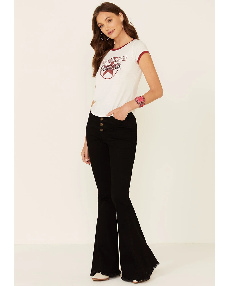 Shyanne Women's All-American Cowgirl Graphic Short Sleeve Ringer Tee