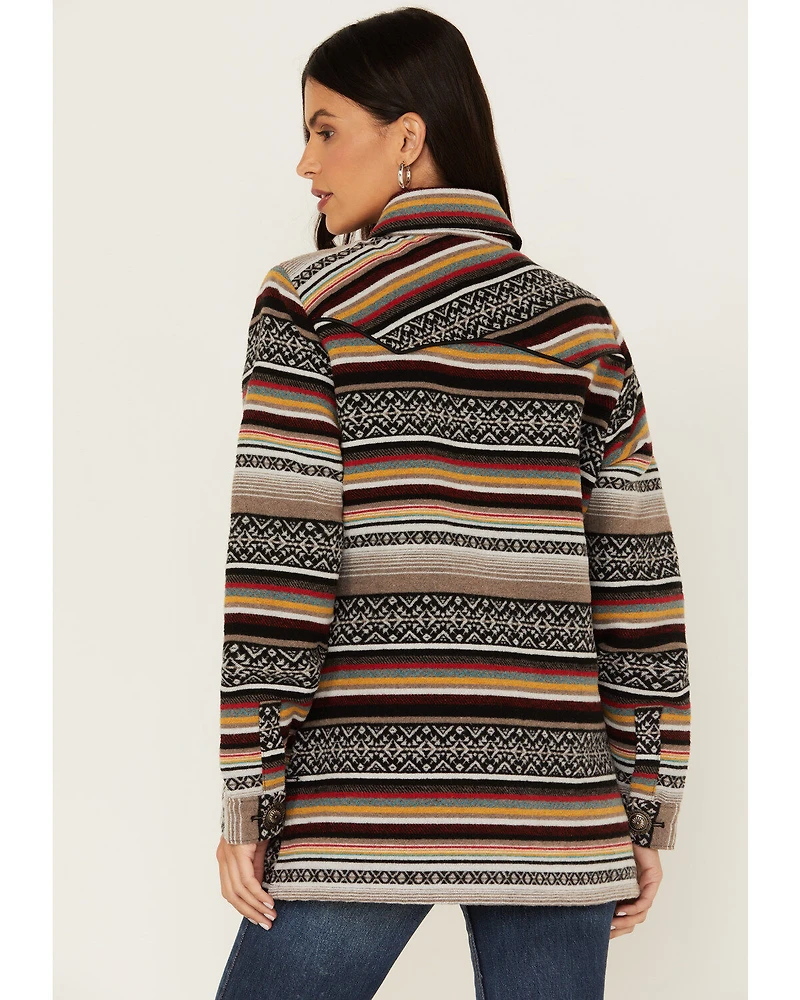 Cruel Girl Women's Serape Stripe Western Button-Down Shacket