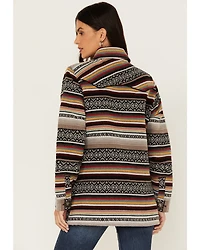 Cruel Girl Women's Serape Stripe Western Button-Down Shacket