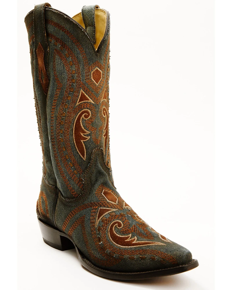 Corral Men's Denim Western Boots - Snip Toe