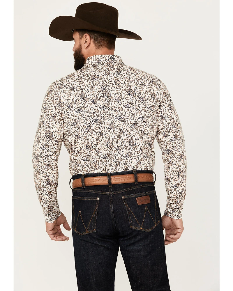Gibson Trading Co Men's Punk Paisley Print Long Sleeve Snap Western Shirt