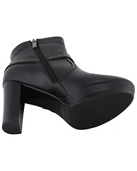 Milwaukee Leather Women's Block Heel Harness Booties - Round Toe