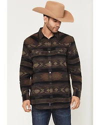 Moonshine Spirit Men's Denver Tonal Southwestern Print Long Sleeve Snap Flannel Shirt
