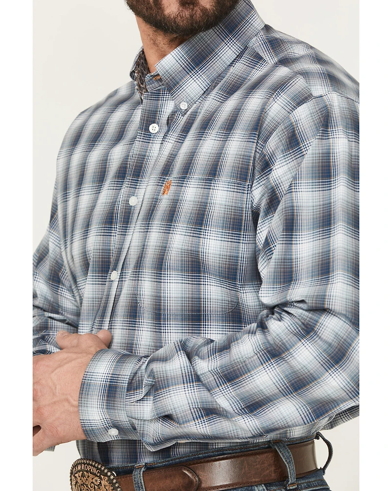 Cinch Men's Plaid Print Long Sleeve Button-Down Western Shirt