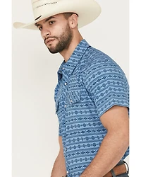 Panhandle Men's Southwestern Print Short Sleeve Snap Performance Western Shirt