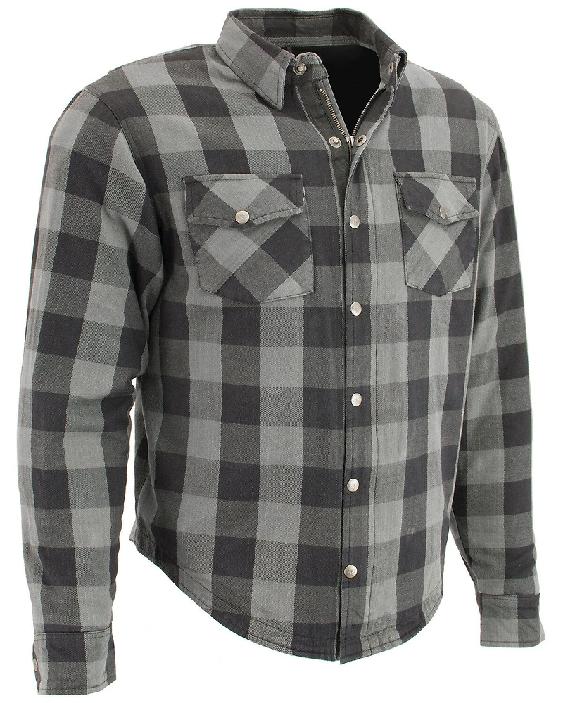 Milwaukee Performance Men's Aramid Checkered Plaid Biker Shirt - Big & Tall