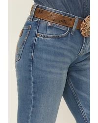 Wrangler Retro Women's Allison Dark Wash Mid Rise Mae Trouser Stretch Denim Jeans