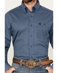 George Strait by Wrangler Geo Print Long Sleeve Button-Down Stretch Western Shirt