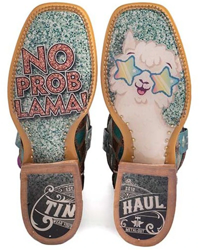 Tin Haul Women's No Probl-Lama Western Boots - Broad Square Toe