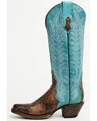 Tanner Mark Women's Exotic Python Tall Western Boots - Snip Toe
