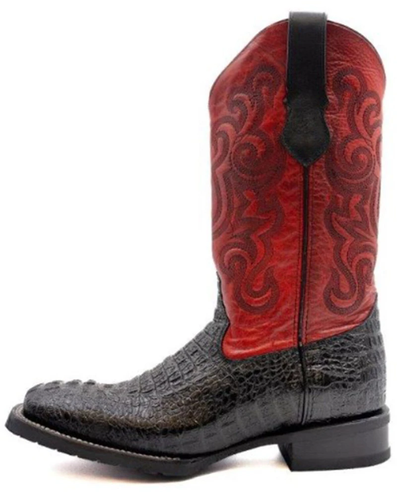 Ferrini Men's Crocodile Print Western Boots - Broad Square Toe