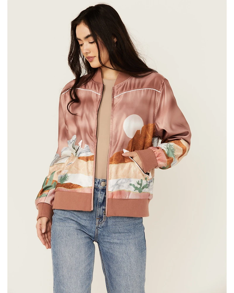 Hooey Women's Desert Land Satin Bomber Jacket