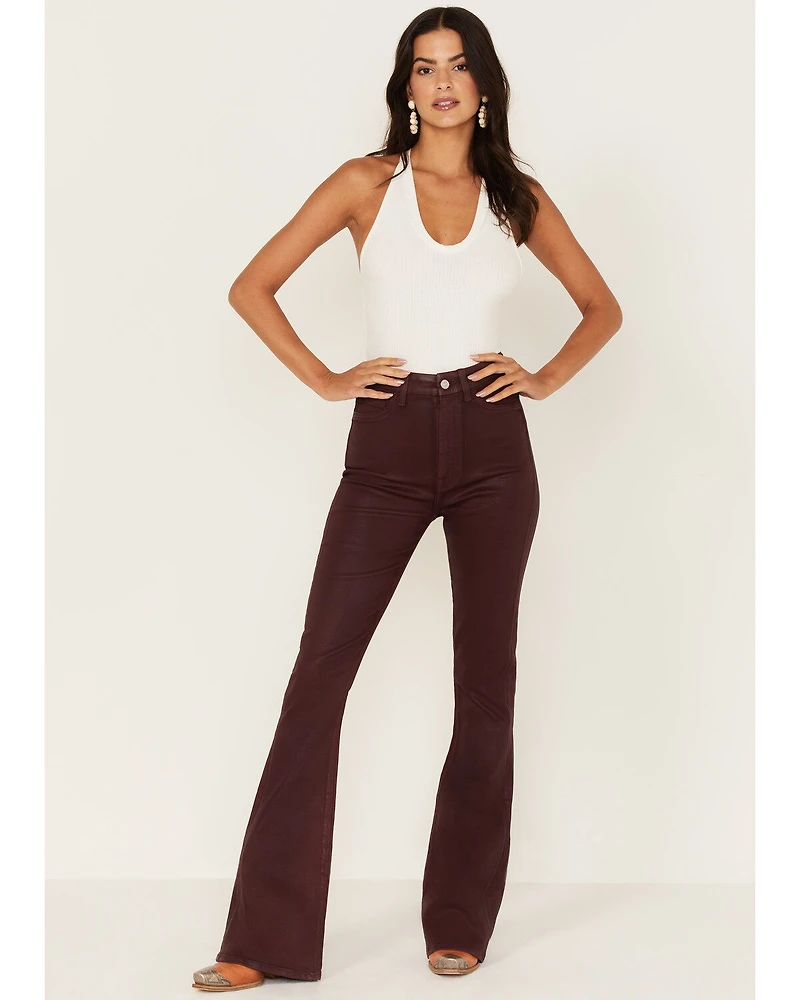 7 For All Mankind Women's High Rise Coated Slim Bootcut Jeans
