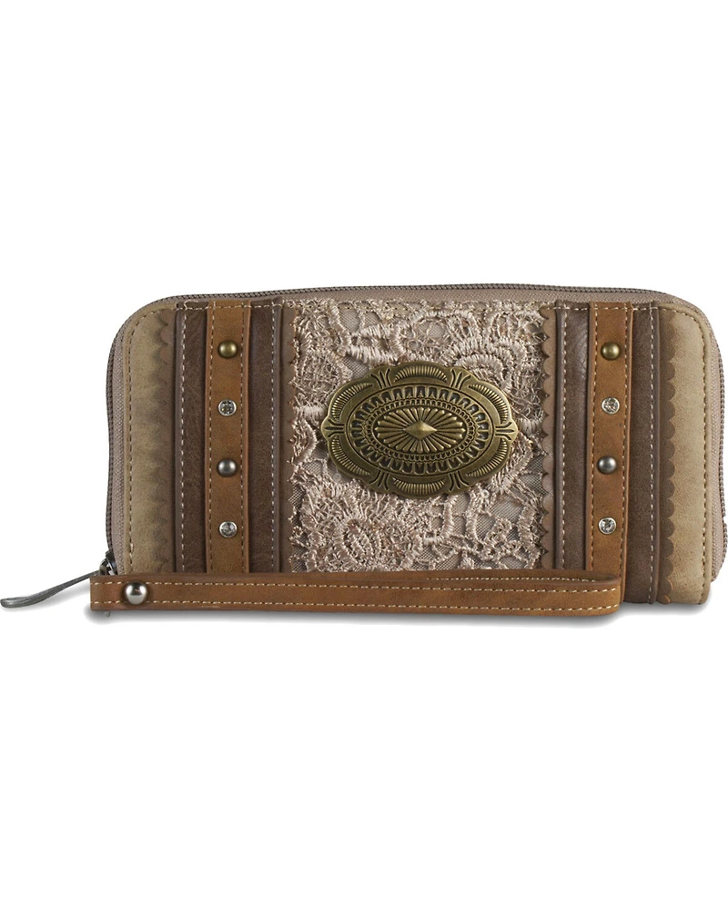 Justin Women's Lace Concho Zip Closure Wallet