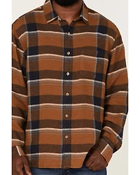 Pendleton Men's Linen Large Plaid Long Sleeve Button Down Western Shirt