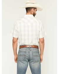 Cody James Men's Volcano Plaid Print Short Sleeve Snap Western Shirt
