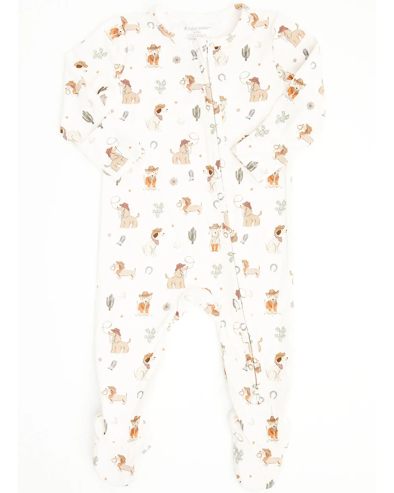 Angel Dear Infant Boys' Cowboy Dogs Long Sleeve Zipper Onesie