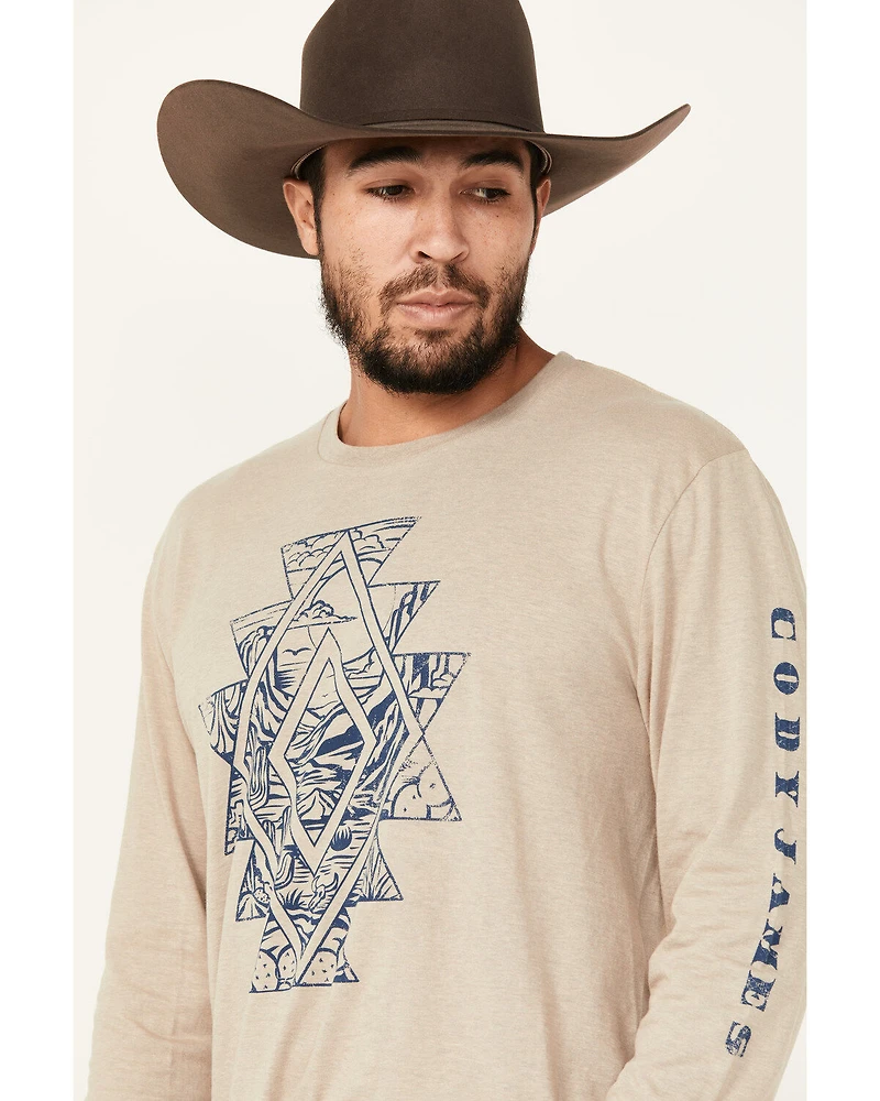 Cody James Men's Southwestern Scenic Long Sleeve Graphic T-Shirt